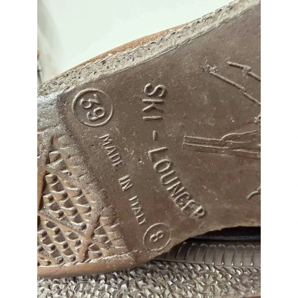 Vintage Ski-Lounger Brown Suede Faux Fur Zip Up Winter Boots Made in Italy Sz 39